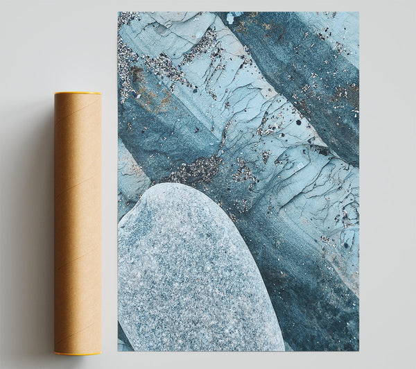 Teal Stone Textures Giclee Print