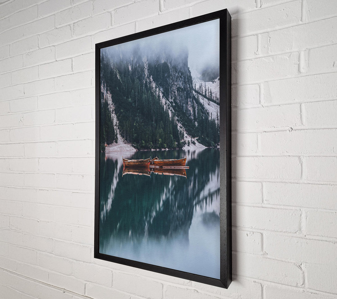  A Canvas Print of Teal Foggy Reflections Canvas Art