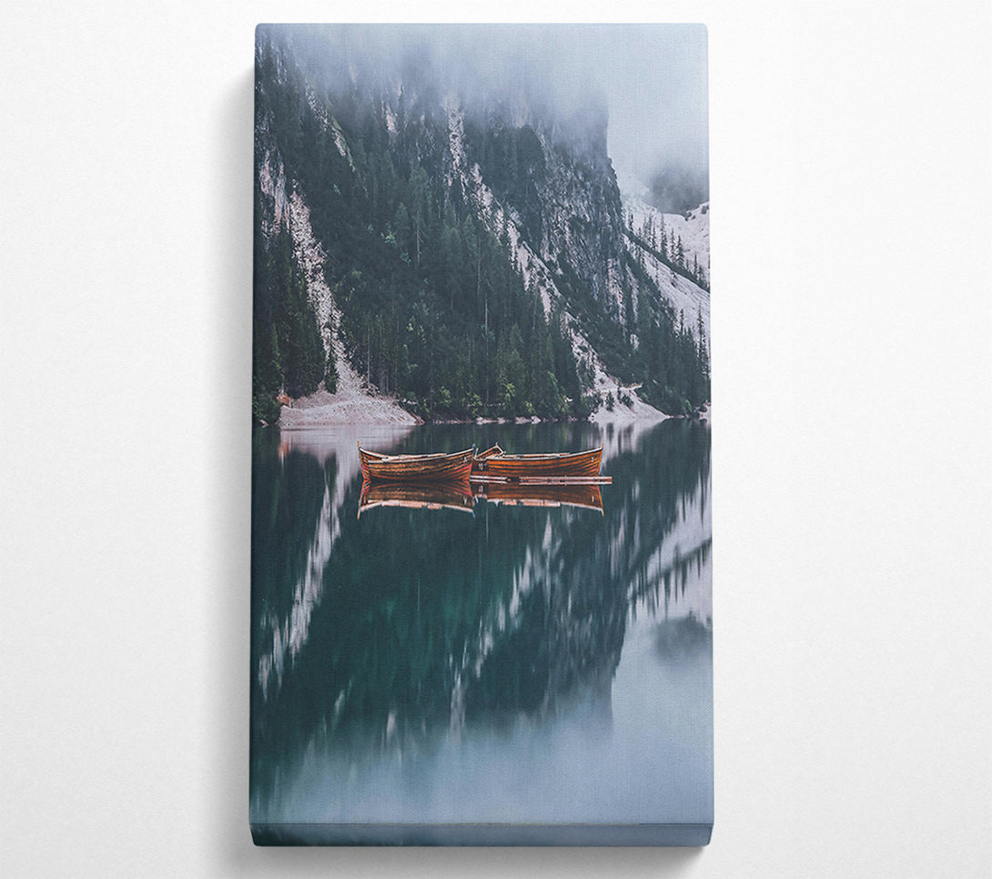  A Canvas Print of Teal Foggy Reflections Canvas Art