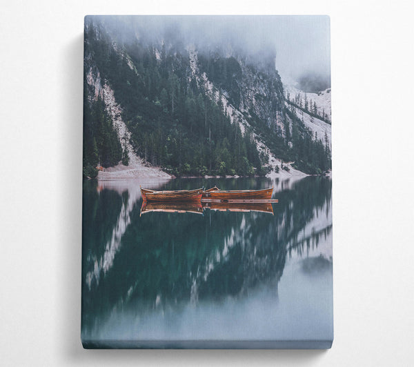  A Canvas Print of Teal Foggy Reflections Canvas Art