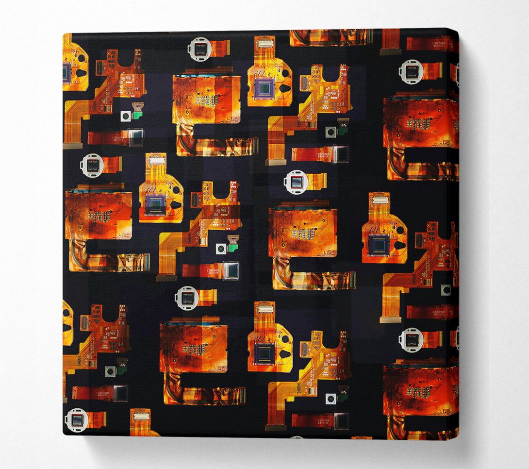  A Canvas Print of Copper Circuitry Dreams Canvas Wall Art