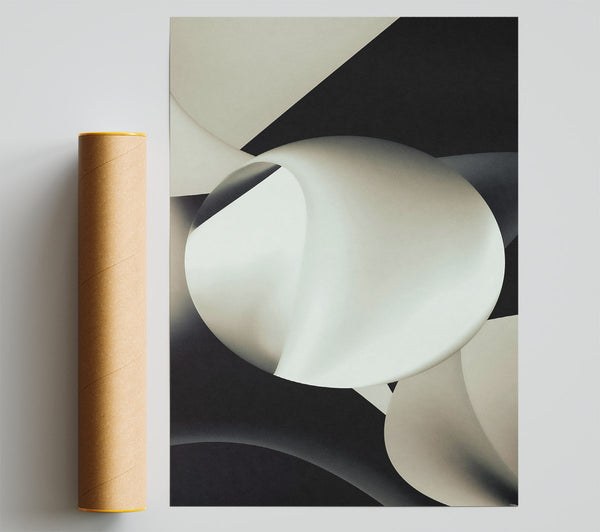 Ivory Abstract Shapes Print