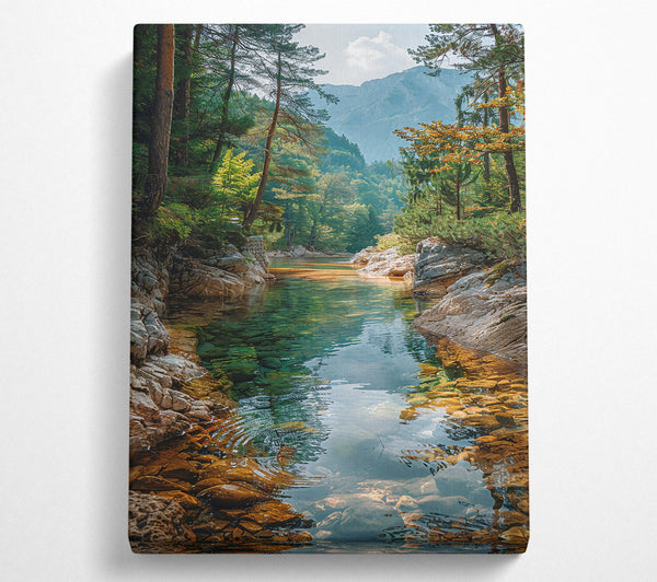  A Canvas Print of Emerald River Reflection Canvas Print