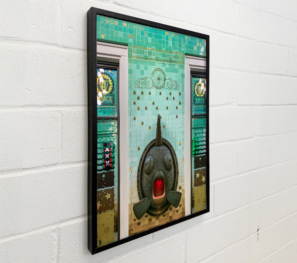 Aqua Fish Face Tilework