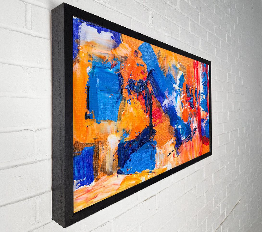  A Canvas Print of Orange Blue Abstract Strokes Canvas Art