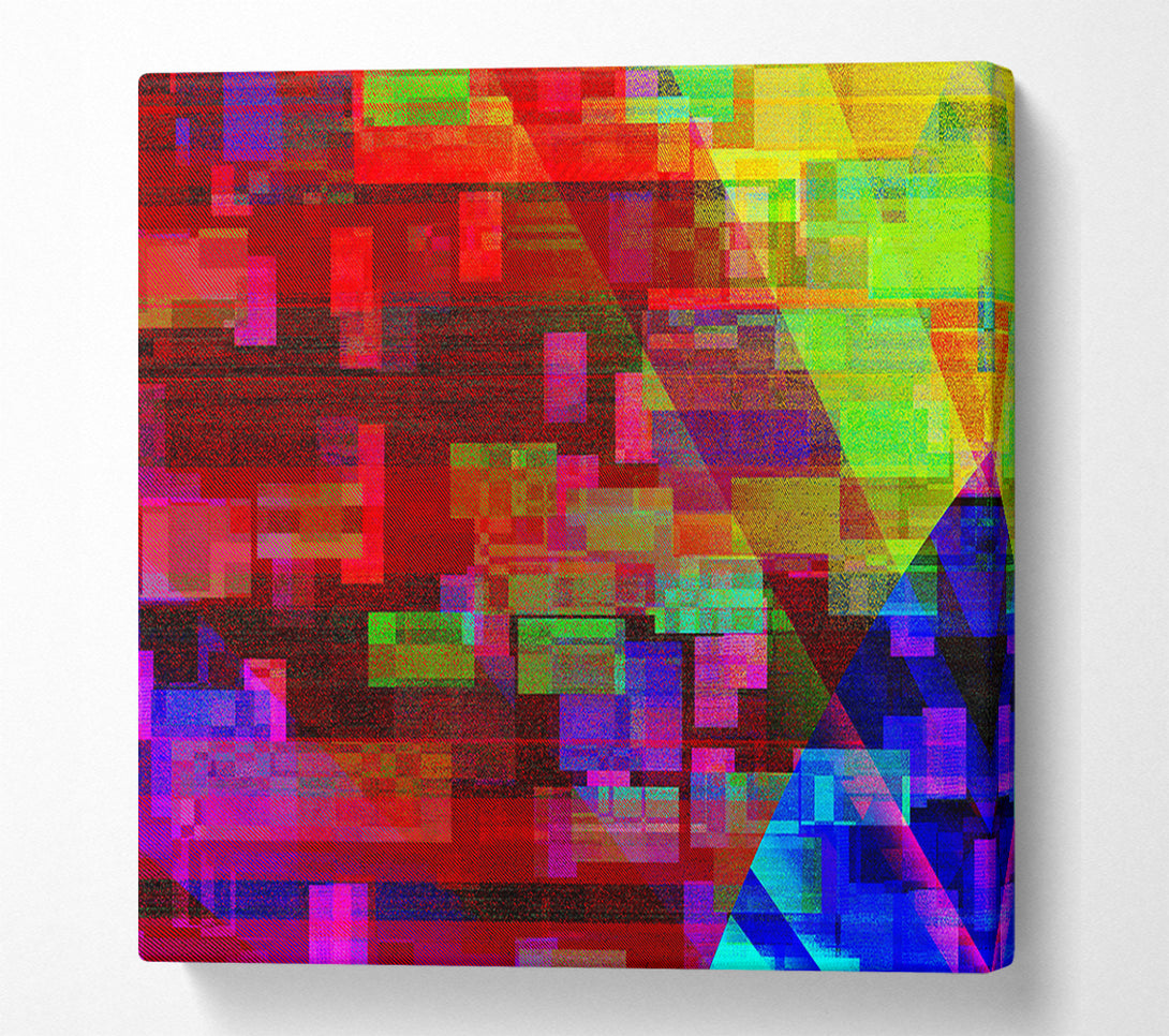  A Canvas Print of Crimson Glitch Symphony Canvas Print