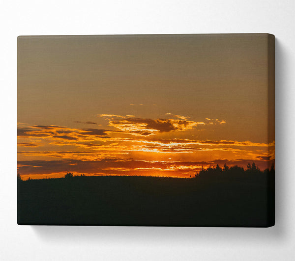  A Canvas Print of Golden Horizon Sunset Canvas Wall Art