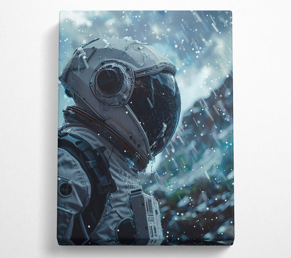  A Canvas Print of Astronaught Int He Rain Canvas Print