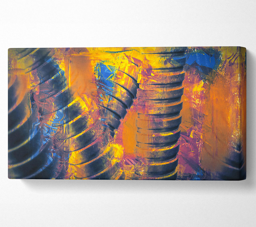  A Canvas Print of Golden Abstract Layers Canvas Art