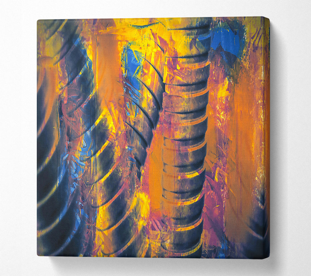  A Canvas Print of Golden Abstract Layers Canvas Art