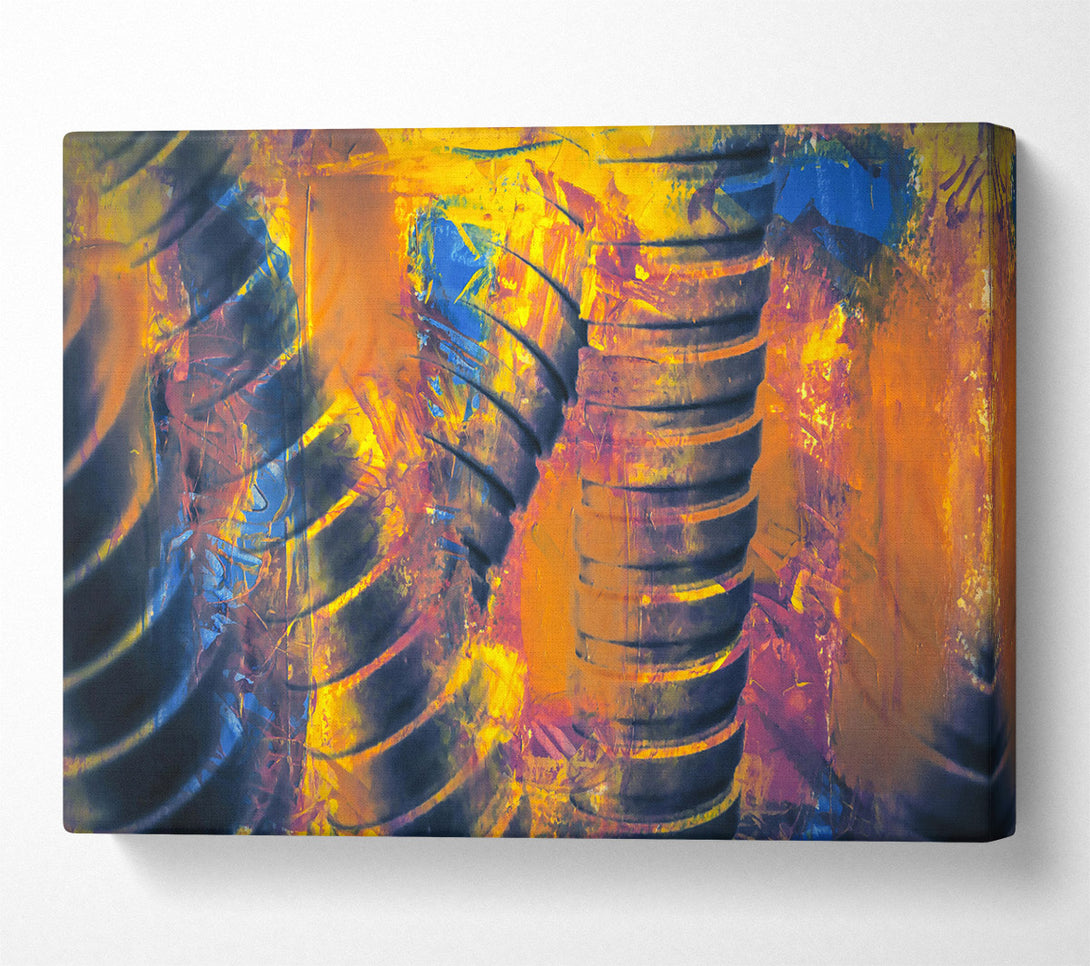  A Canvas Print of Golden Abstract Layers Canvas Art
