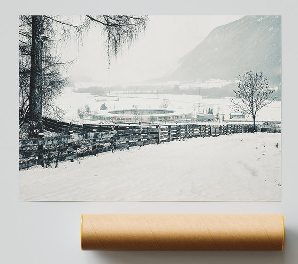 White Winter Circle Poster