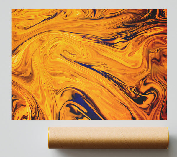Amber Swirls Of Flow Poster