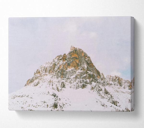  A Canvas Print of Golden Peak In Snow Canvas Art