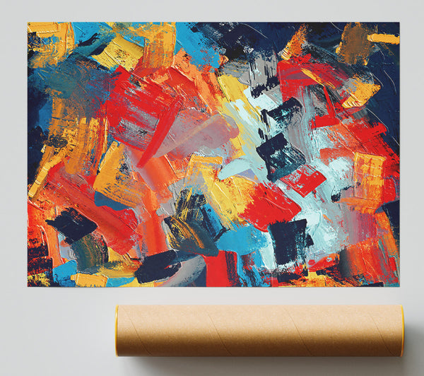 Red And Yellow Strokes Giclee Print