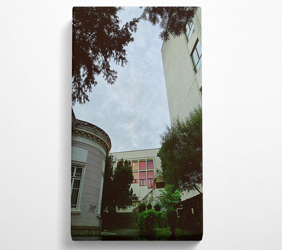 A Canvas Print of Pink Light Buildings Canvas Print