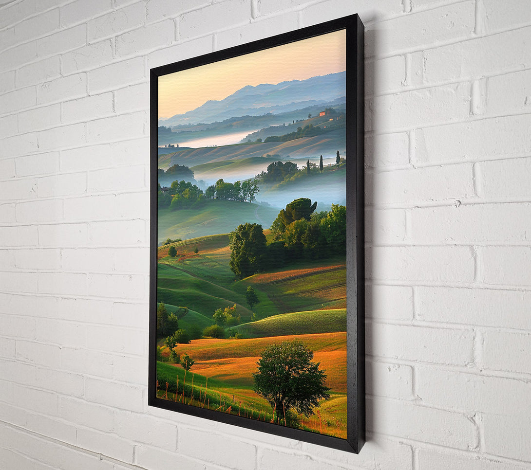  A Canvas Print of Golden Hills Mist Canvas Wall Art