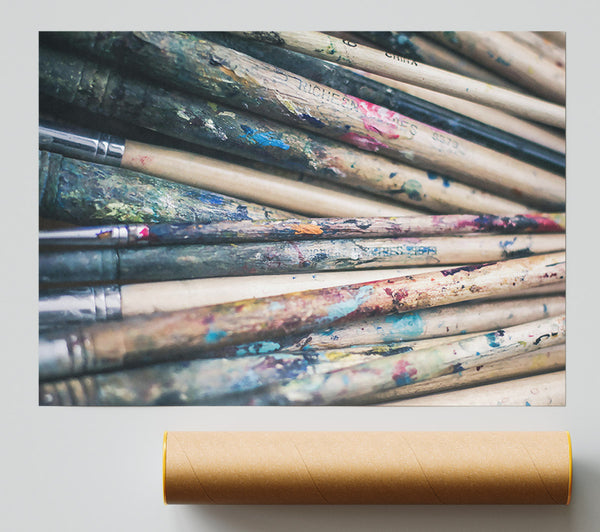 Blue Palette Brushes Poster