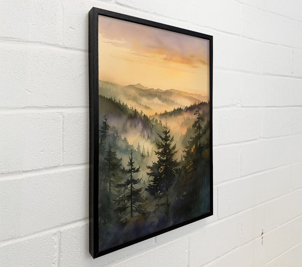 Golden Foggy Pines