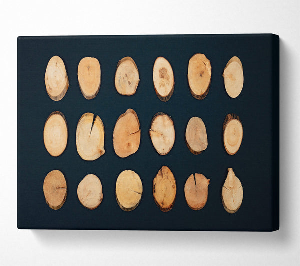  A Canvas Print of Golden Wood Rounds Canvas Wall Art