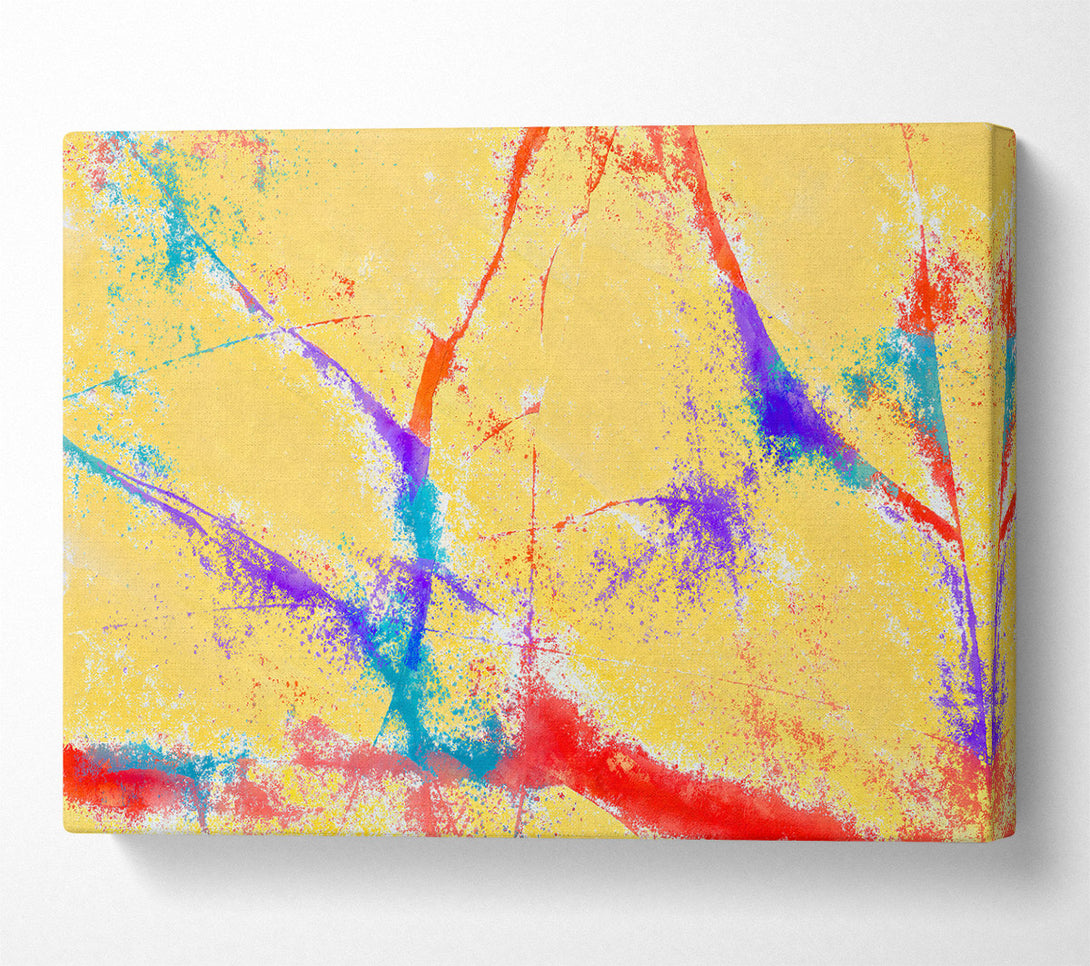  A Canvas Print of Golden Splatter Burst Canvas Wall Art
