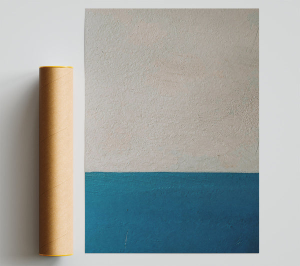 Teal And White Divide Poster