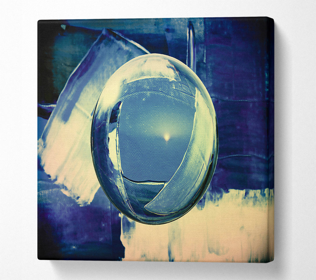  A Canvas Print of Blue Orb Reflection Canvas Art