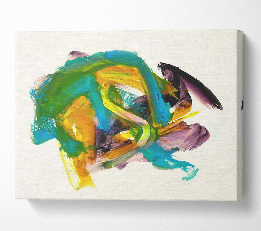  A Canvas Print of Azure Abstract Swirls Canvas Print