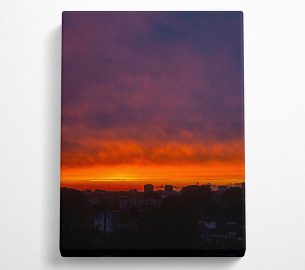  A Canvas Print of Crimson Skyline Dawn Canvas Print