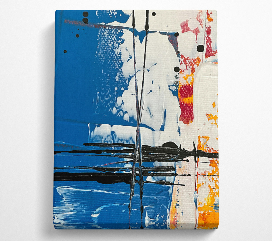  A Canvas Print of Azure Abstract Lines Canvas Print