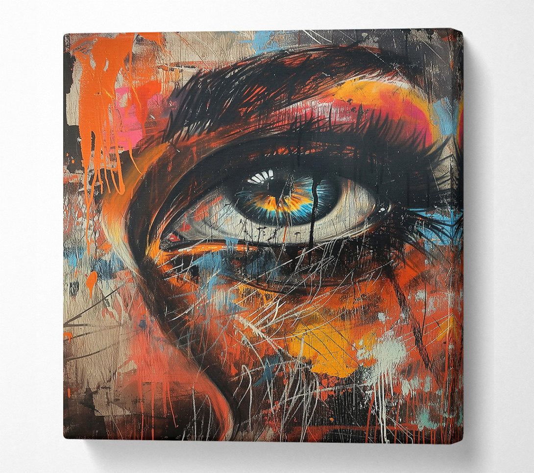  A Canvas Print of Orange Abstract Eye Canvas Art