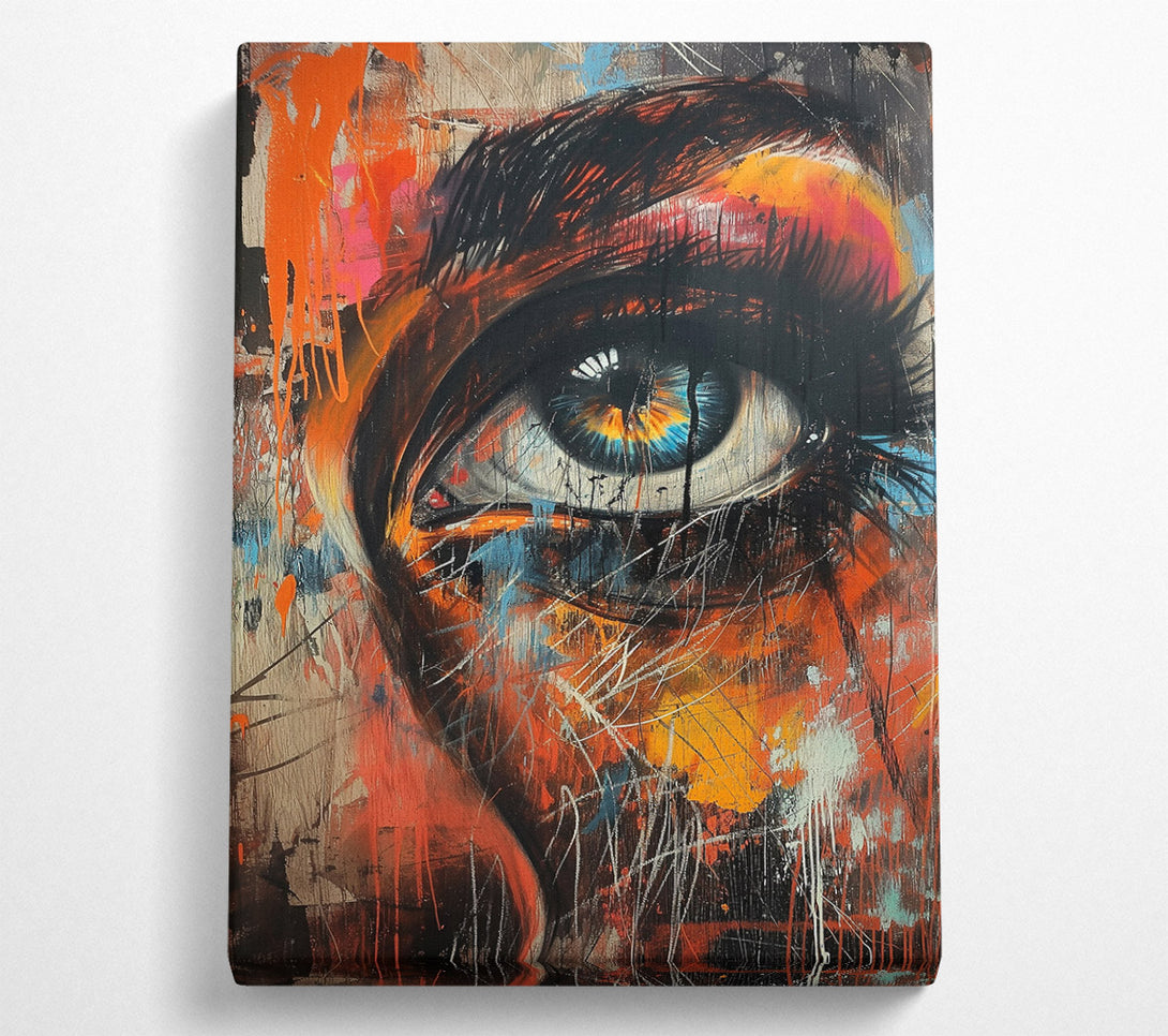  A Canvas Print of Orange Abstract Eye Canvas Art