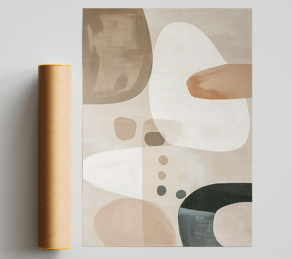 Beige Abstract Shapes Giclee Print