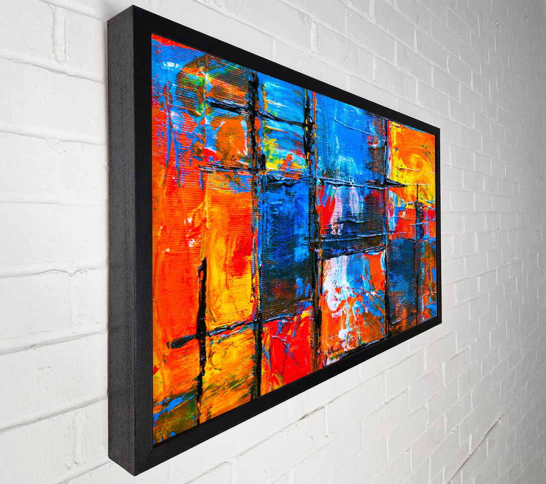  A Canvas Print of Blue Grid Abstraction Canvas Art