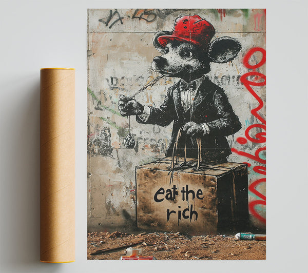 Red Suitcase Mouse Print