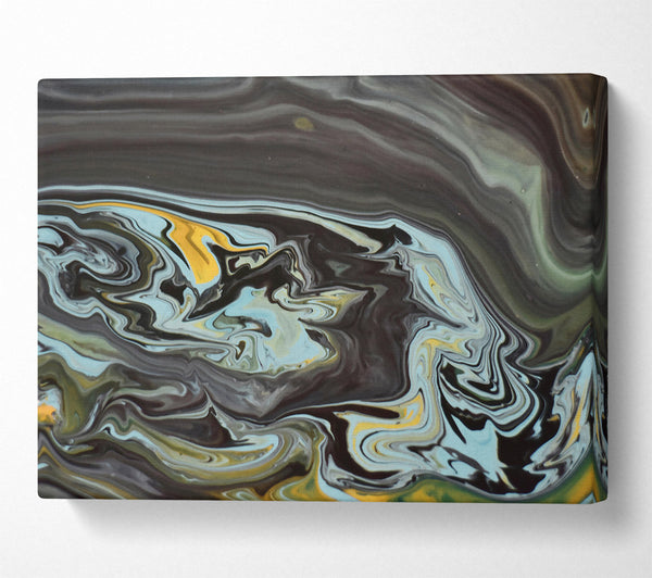  A Canvas Print of Black & Aqua Swirl Canvas Art