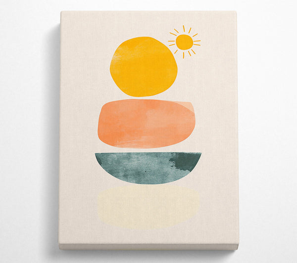  A Canvas Print of Sunlit Peach Shapes Canvas Print