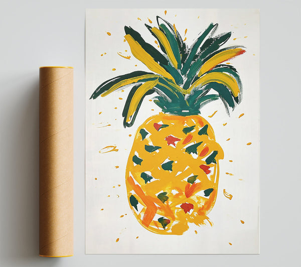 Golden Pineapple Dreams Poster