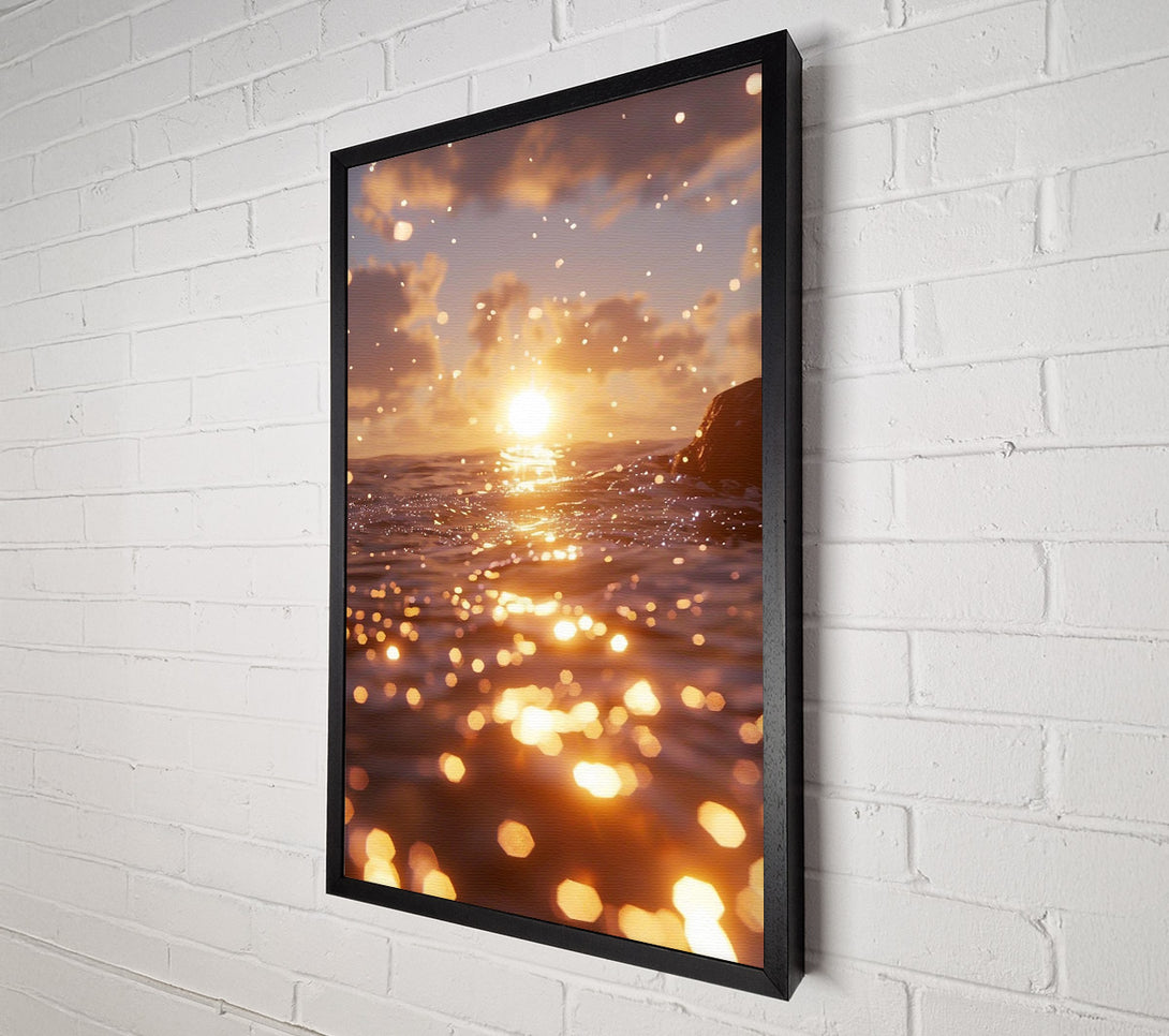  A Canvas Print of Golden Water Reflections Canvas Print