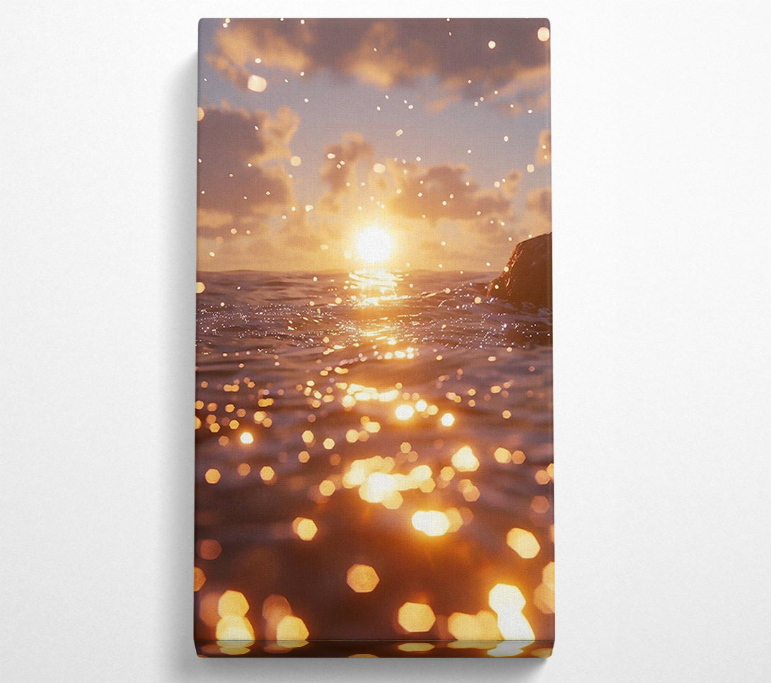  A Canvas Print of Golden Water Reflections Canvas Print