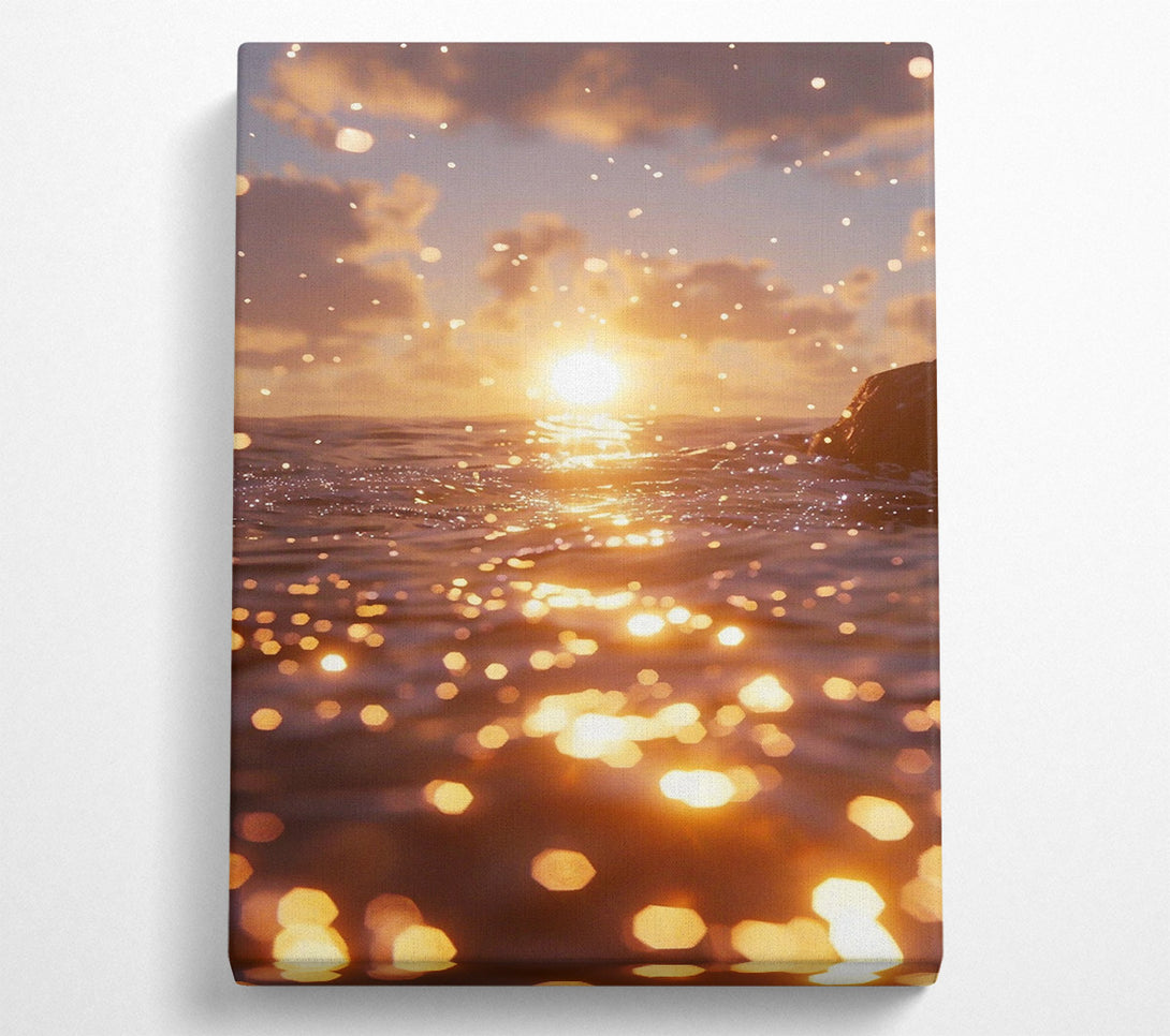  A Canvas Print of Golden Water Reflections Canvas Print