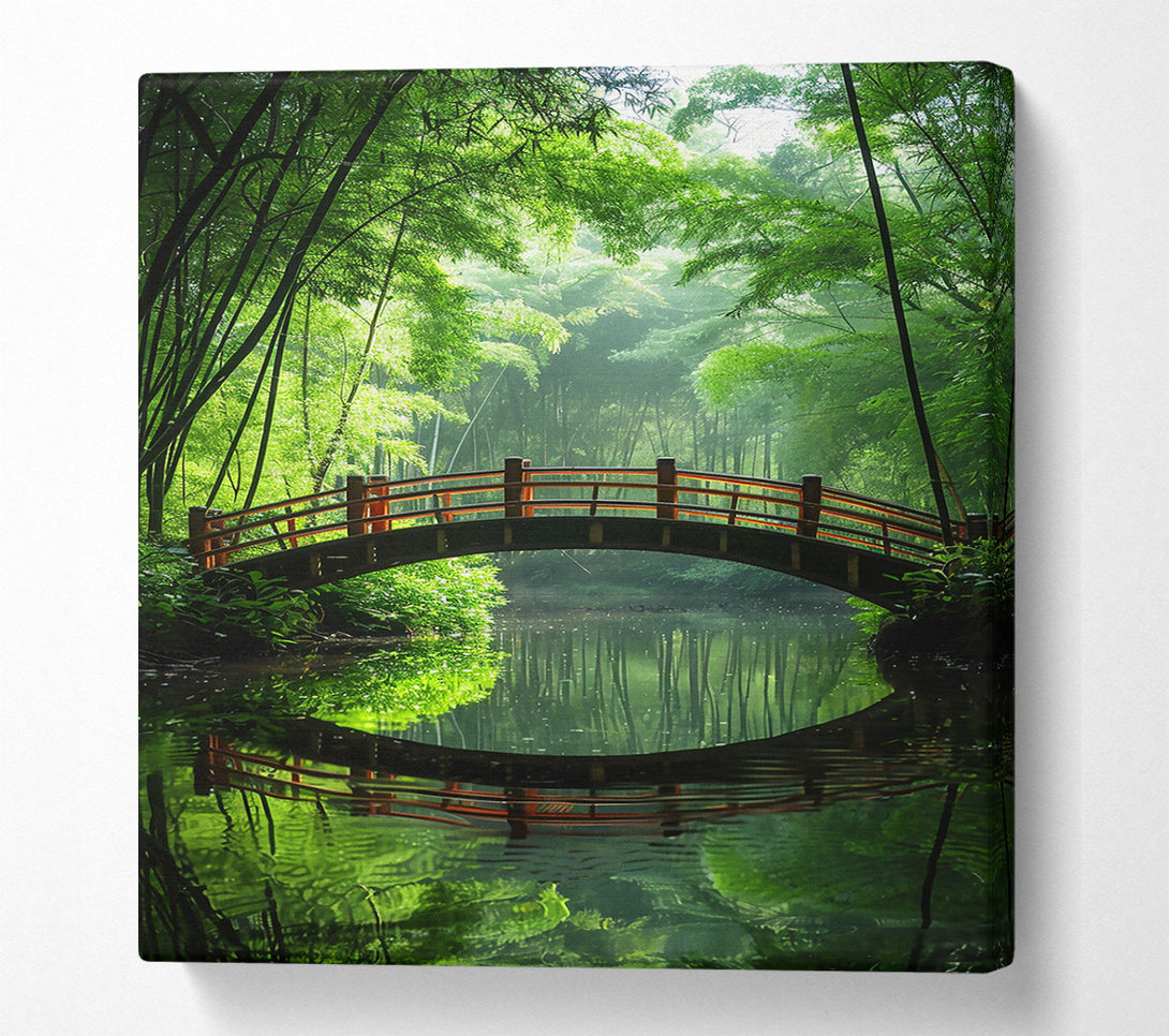  A Canvas Print of Emerald Bridge Reflection Canvas Print