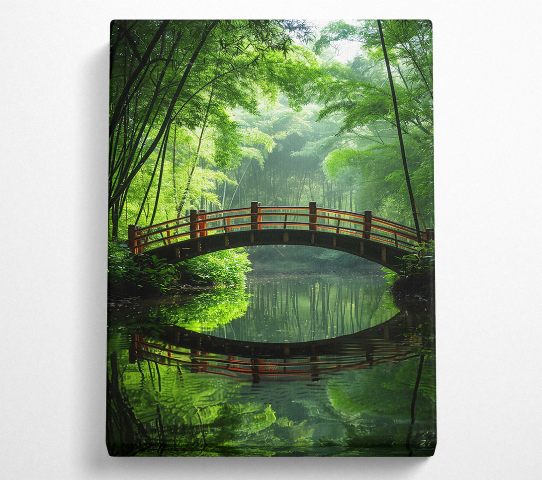  A Canvas Print of Emerald Bridge Reflection Canvas Print
