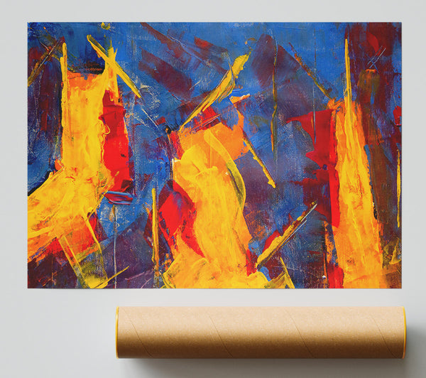 Yellow Swirls And Lines Giclee Print