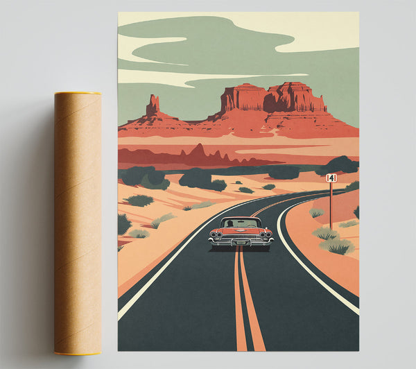 Orange Road Trip Giclee Print