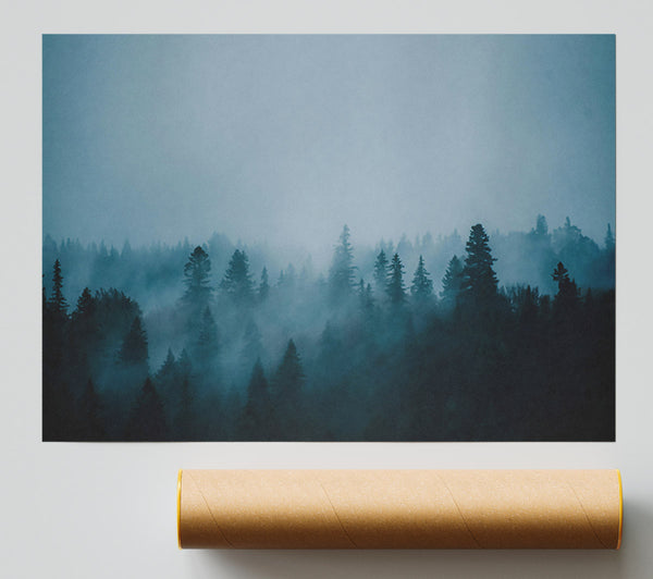 Azure Forest Mist Poster