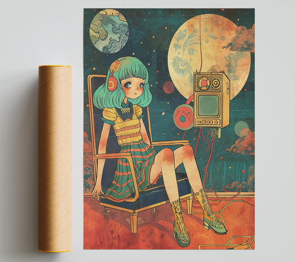 Teal Dream Of Space Print