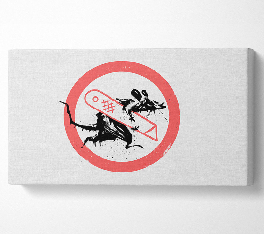  A Canvas Print of Banksy Knife Rat Canvas Wall Art