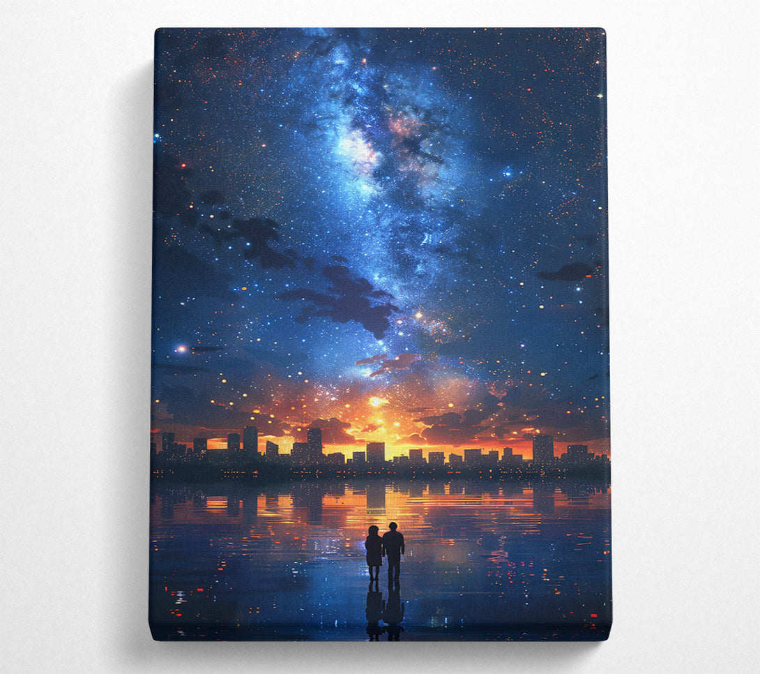  A Canvas Print of Blue City Skyline Canvas Wall Art