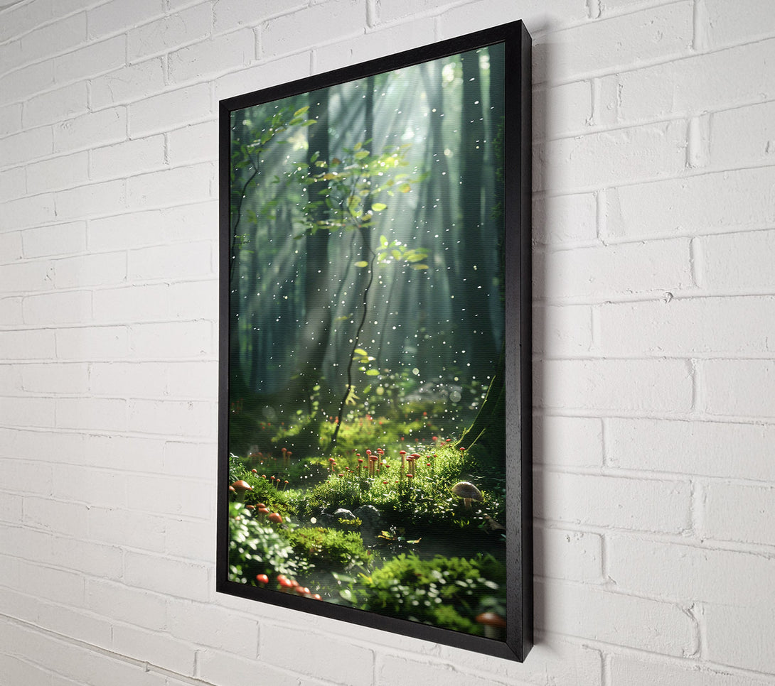  A Canvas Print of Green Forest Sunlight Canvas Wall Art